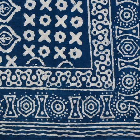 Benedict Blue Block Printed Table Cover - Image 3