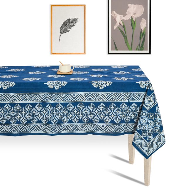 Blue Lighting Block Printed Table Cover