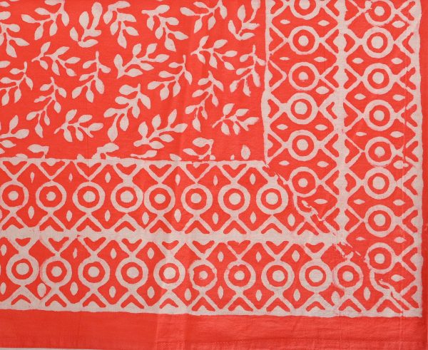 Orange Sparks Block Printed Table Cover - Image 3