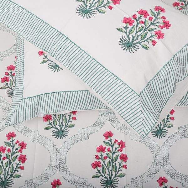 Keepsake Rose Block Printed Bedsheet - Image 2