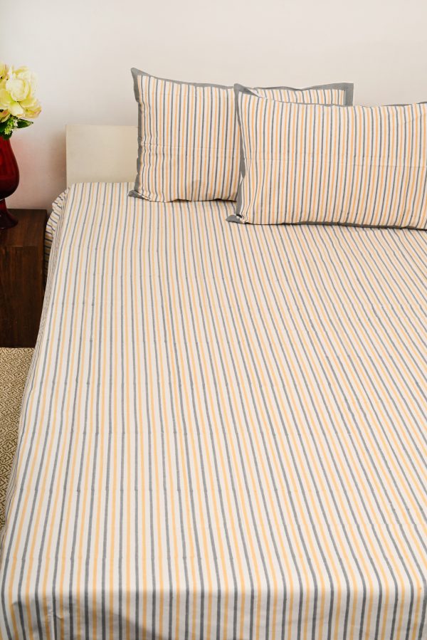 Gray Peers Block Printed Bedsheet - Image 4