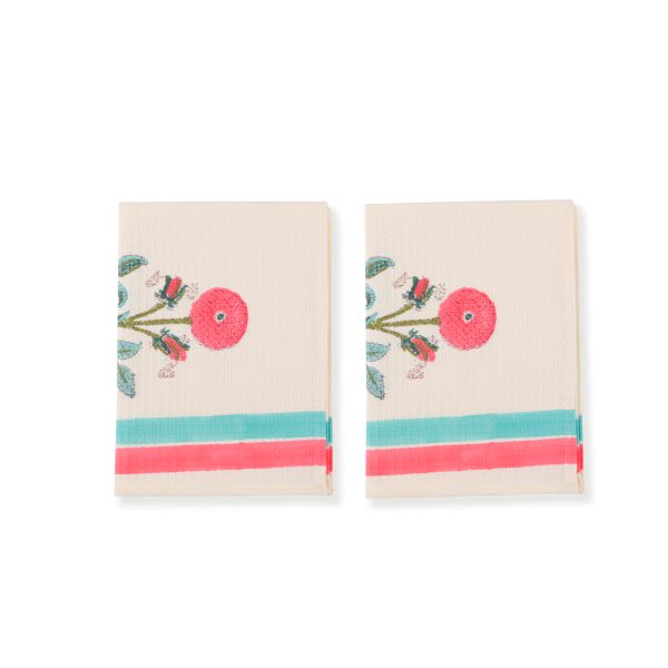 Gladiolus Hand Block Printed Hand Towels - Image 2