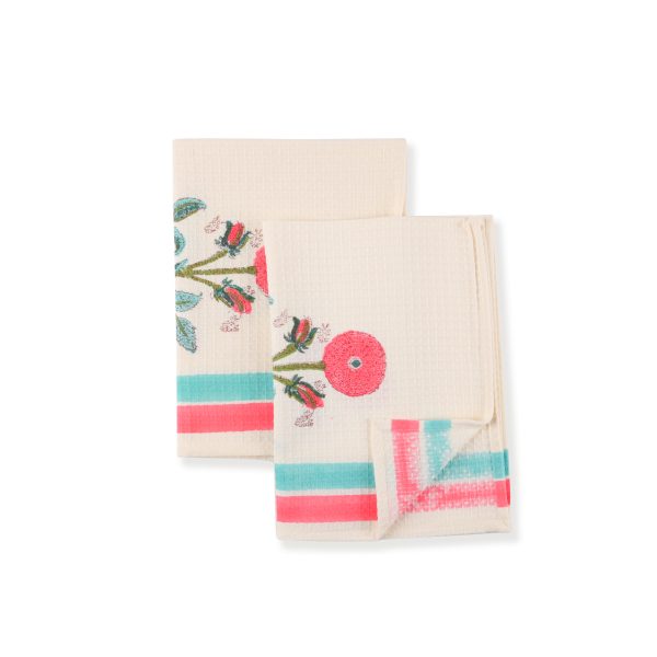 Gladiolus Hand Block Printed Hand Towels - Image 4