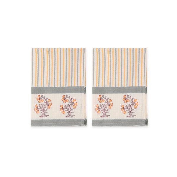 Day Llily Hand Block Printed Hand Towels - Image 2