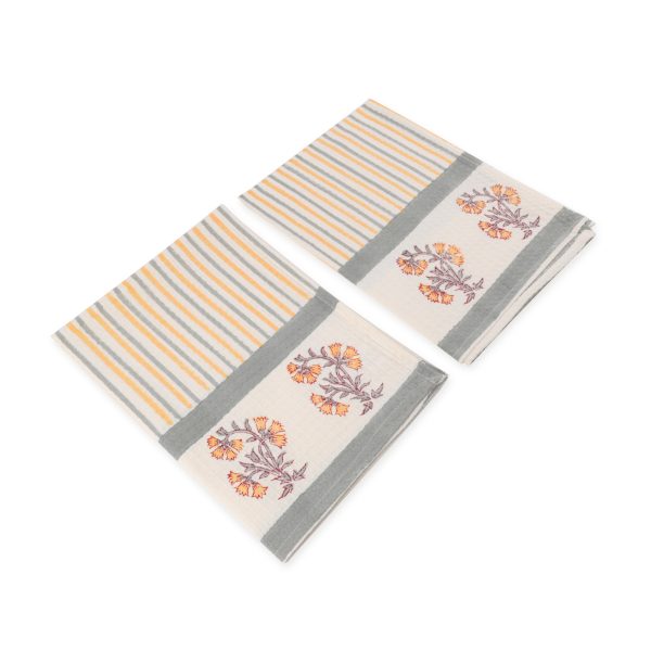 Day Llily Hand Block Printed Hand Towels
