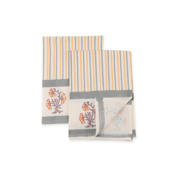 Day Llily Hand Block Printed Hand Towels - Image 4