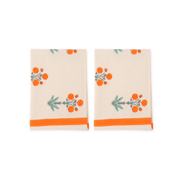 Mariegold Hand Block Printed Hand Towels - Image 2