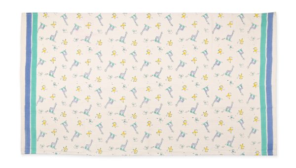 Blue Boogie Block Printed Kids Bath Towels - Image 3