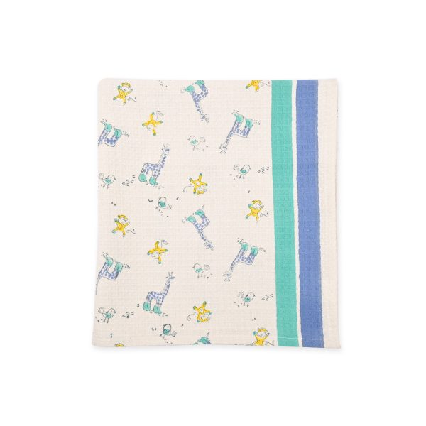 Blue Boogie Block Printed Kids Bath Towels - Image 2