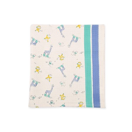 Blue Boogie Block Printed Kids Bath Towels - Image 2