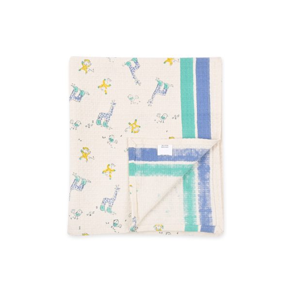 Blue Boogie Block Printed Kids Bath Towels - Image 4