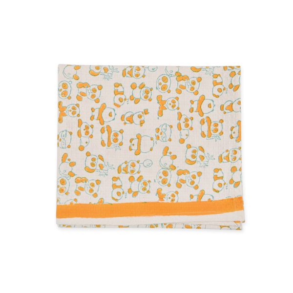 Yellow Rambo Block Printed Kids Bath Towels - Image 2