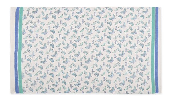 Blue Marsh Fritillary Block Printed Kids Bath Towels - Image 3