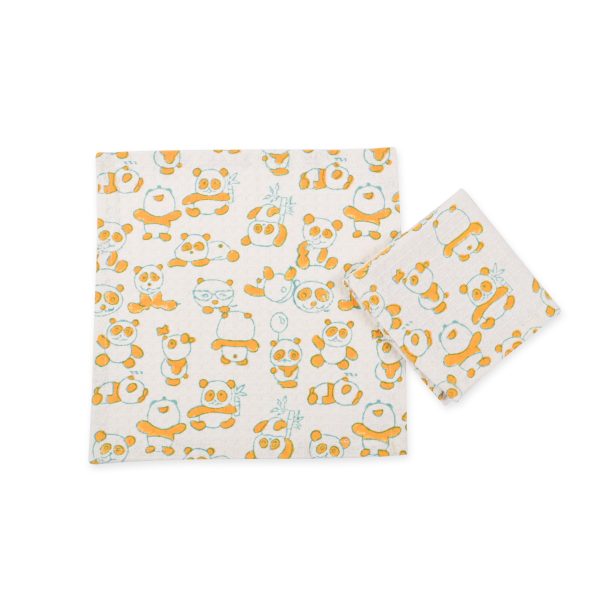 Yellow Rambo Block Printed Face Towels