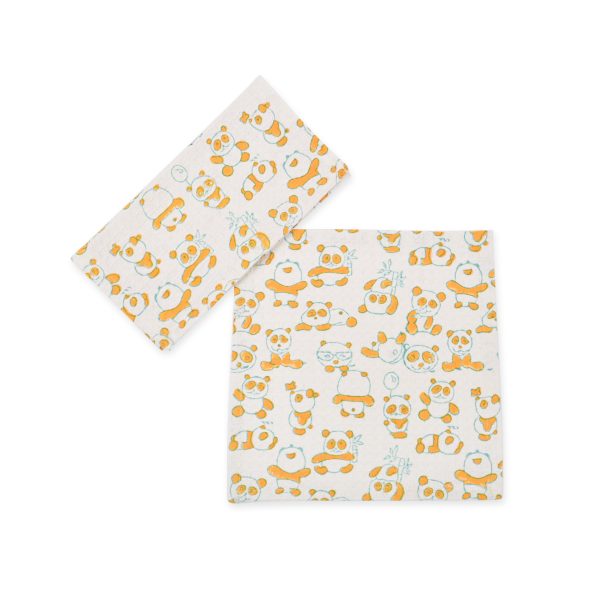 Yellow Rambo Block Printed Face Towels - Image 2