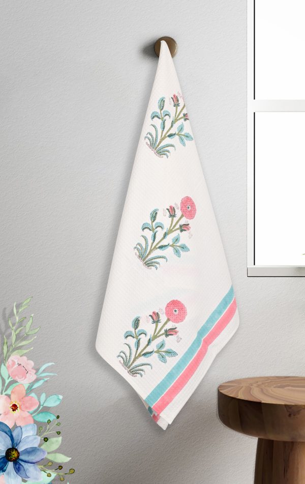 Gladiolus Block Printed Bath Towel