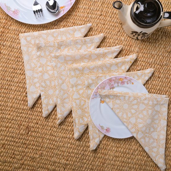 Gray Smoke Block Printed Placemat & Napkin Set - Image 3
