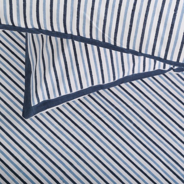 Blue Alpine Block Printed Bedsheet - Image 4