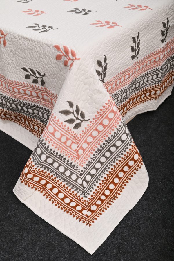 Levy Hand Block Printed  Quilted Bedcover with Pillow Covers - Image 3