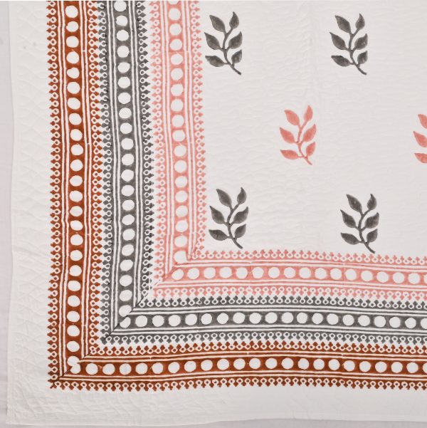 Levy Hand Block Printed  Quilted Bedcover with Pillow Covers - Image 5