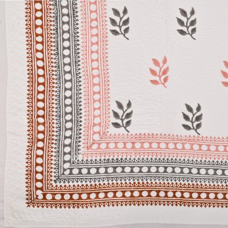 Levy Hand Block Printed  Quilted Bedcover with Pillow Covers - Image 5