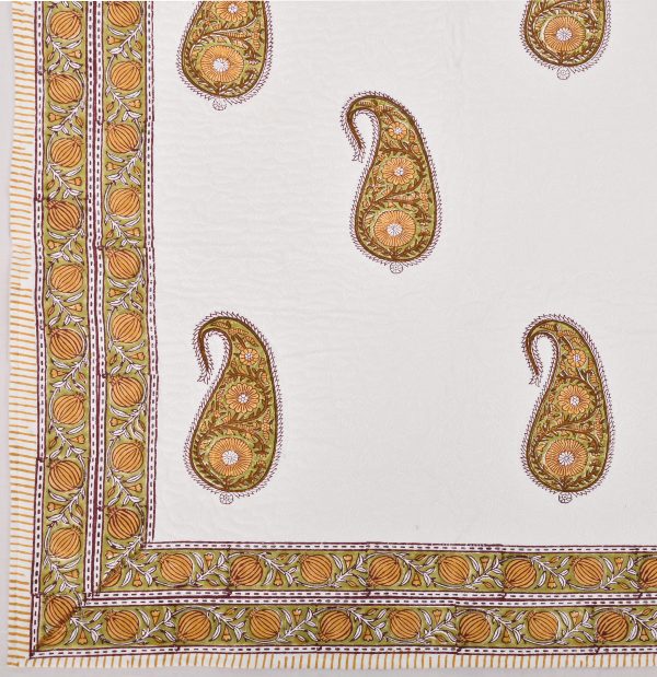 Primrose Hand Block Printed Quilted Bedcover with Pillow Covers - Image 5