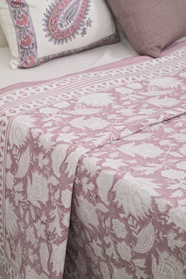 Wine PrimrRose Block Printed Dohar