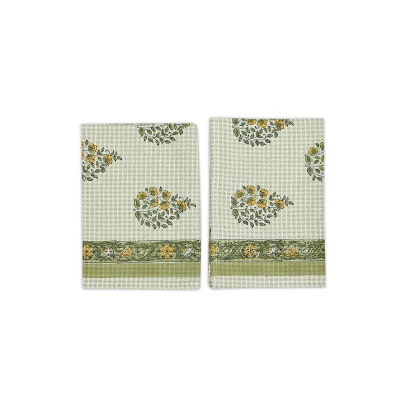 Water Lily Hand Block Printed Hand Towels - Image 2