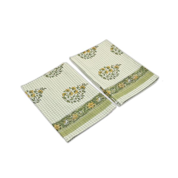 Water Lily Hand Block Printed Hand Towels