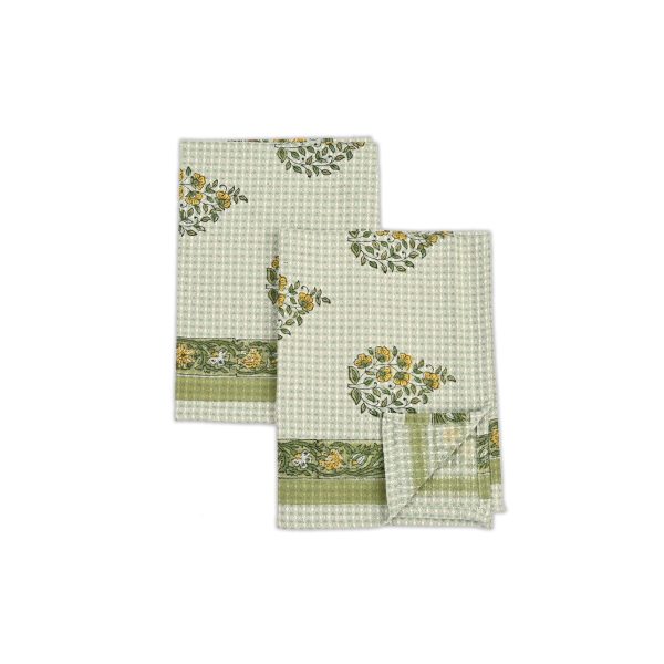 Water Lily Hand Block Printed Hand Towels - Image 3