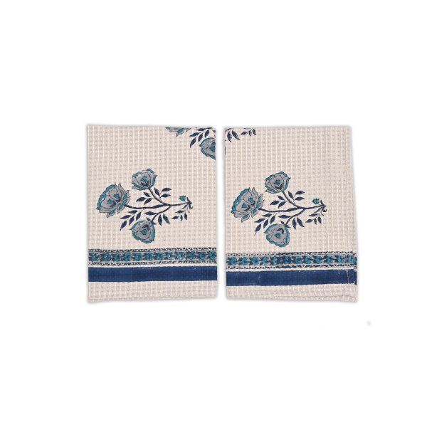 Pansy Flower Hand Block Printed Hand Towels - Image 2