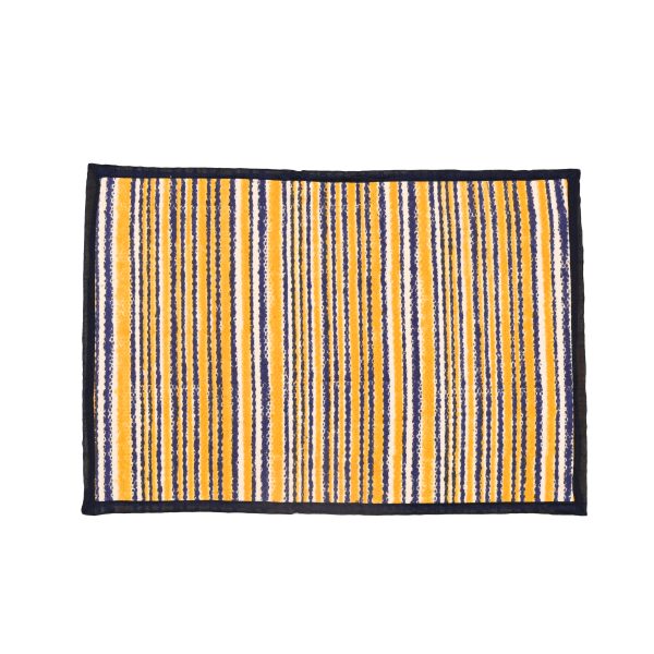 Crocus Yellow Block Printed Placemat & Napkin Set - Image 2