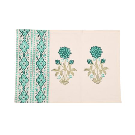 Snowdrop Block Printed Placemat & Napkin Set - Image 2