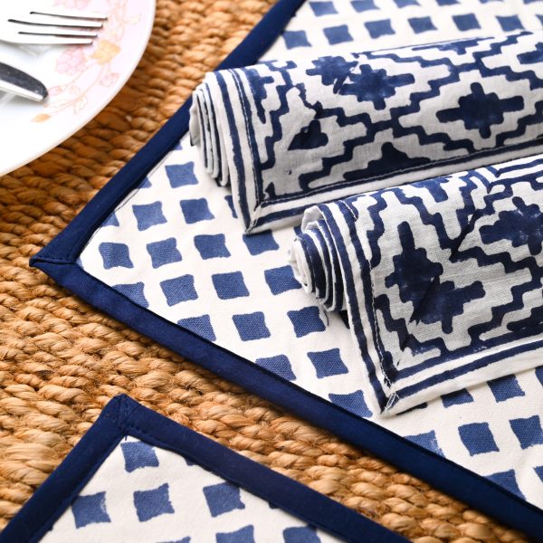 Marabelle Block Printed Placemat & Napkin Set