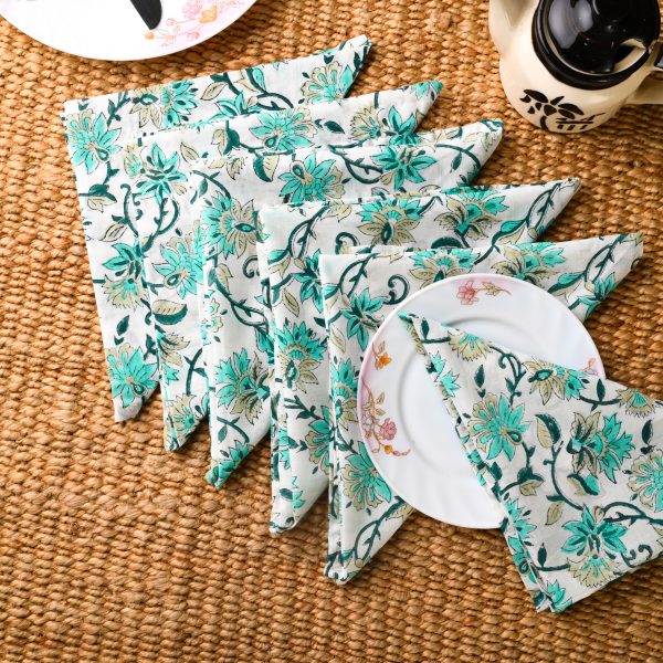 Snowdrop Block Printed Placemat & Napkin Set - Image 3