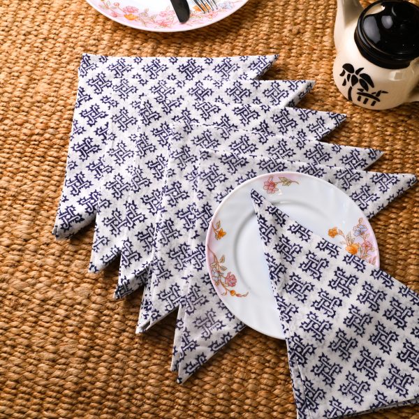 Crocus Yellow Block Printed Placemat & Napkin Set - Image 3
