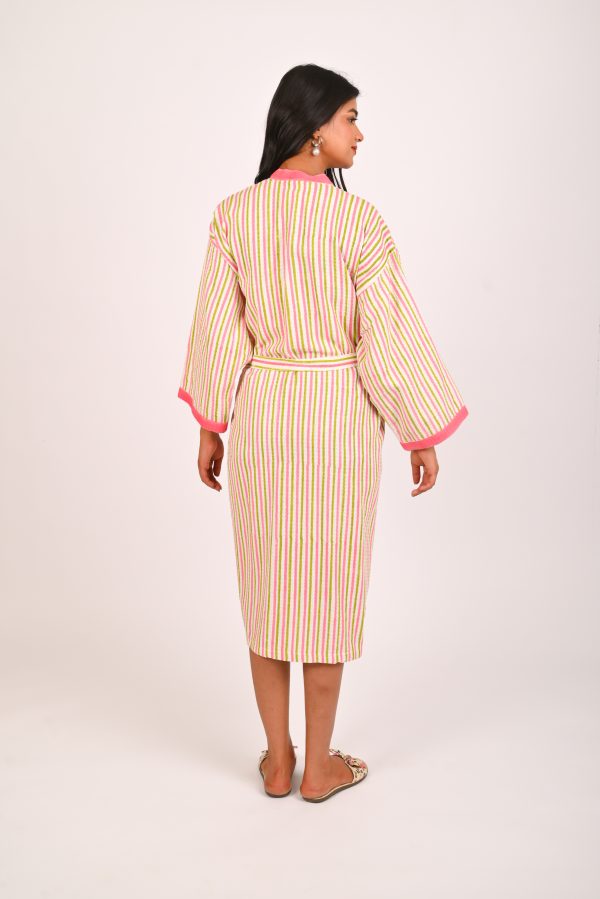 Alpine Pink Block Printed Bathrobe - Image 3