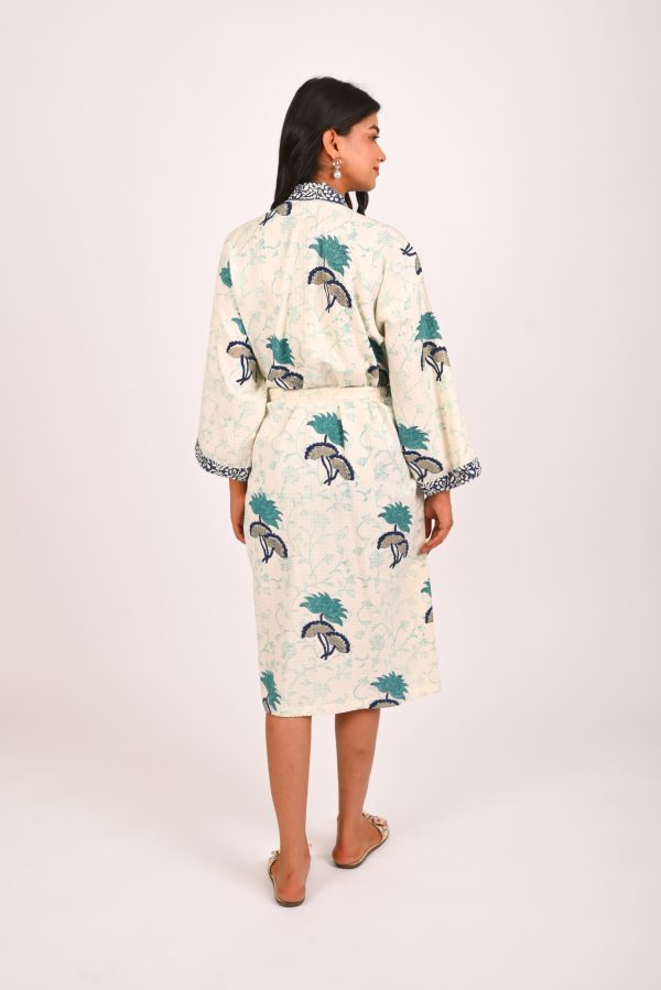 Bluebell Block Printed Bathrobe - Image 2