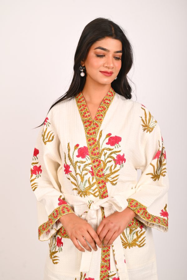 Morning Glory Block Printed Bathrobe - Image 2