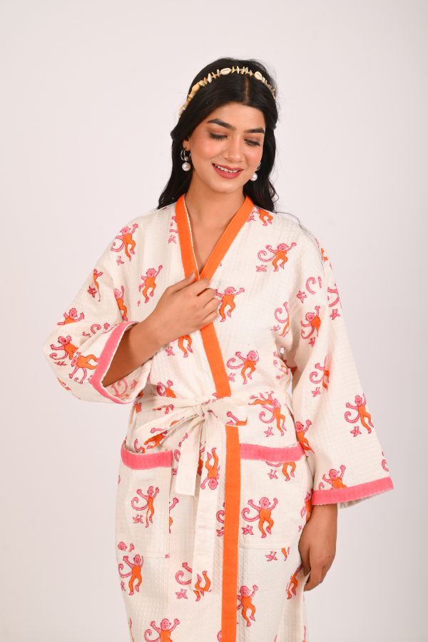 Bubbles Block Printed Bathrobe - Image 3