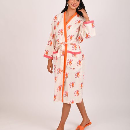 Bubbles Block Printed Bathrobe - Image 2