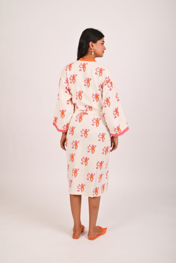 Bubbles Block Printed Bathrobe - Image 4