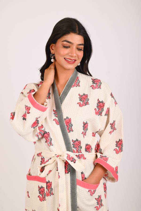 Lilly Block Printed Bathrobe - Image 3