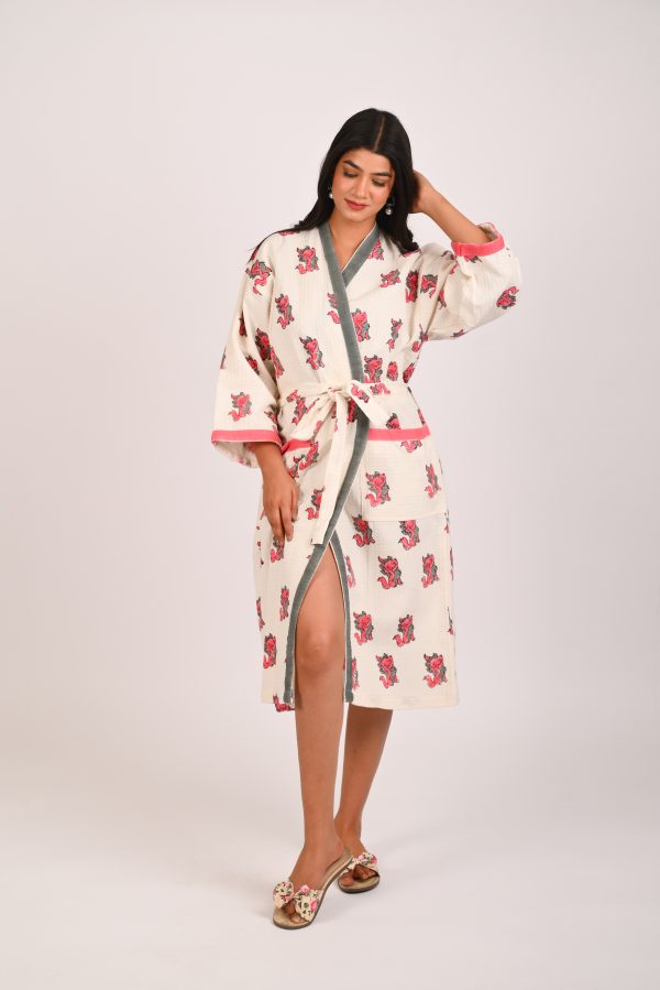 Lilly Block Printed Bathrobe