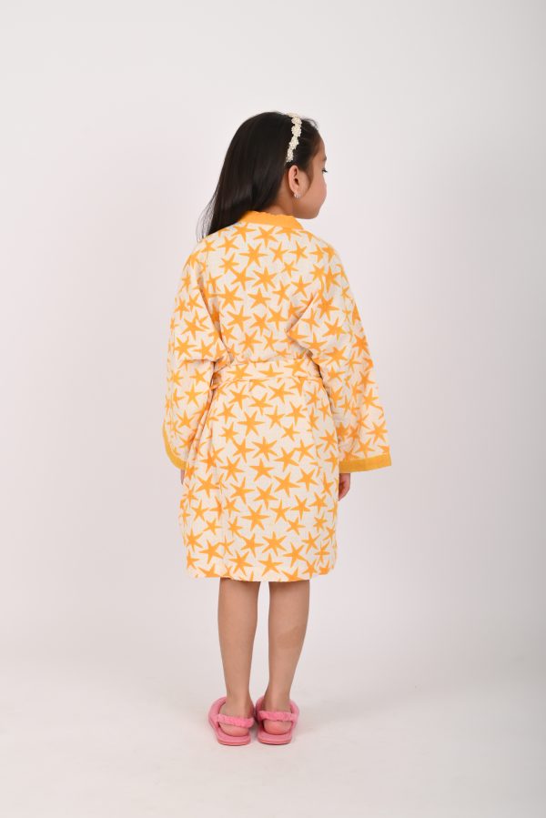 Yellow Alpha Star Block Printed Bathrobes - Image 4