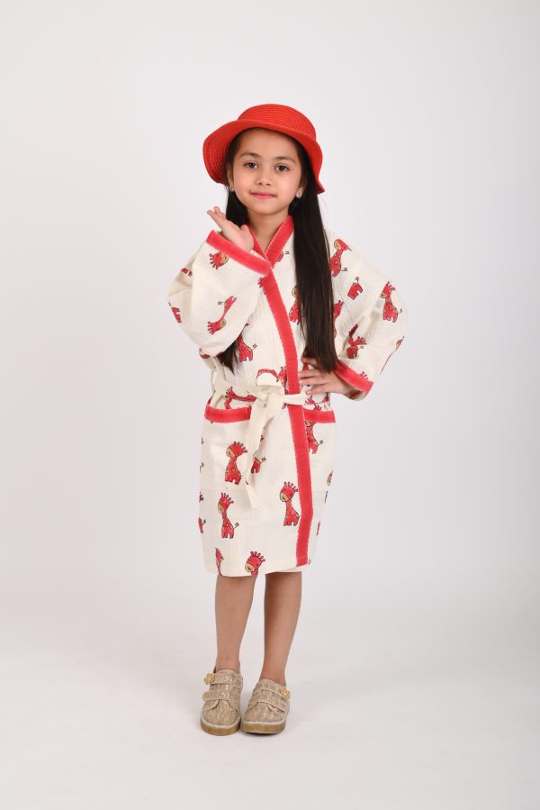 Red Safari Block Printed Bathrobes