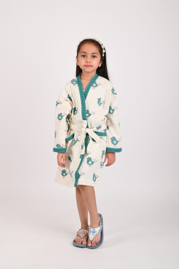 Green Robin Block Printed Bathrobes