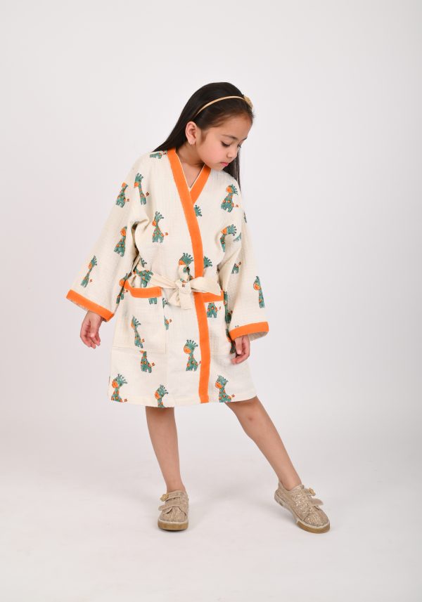 Green Safari Block Printed Bathrobes - Image 4