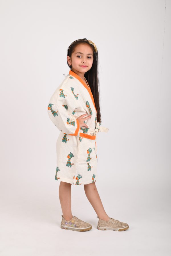 Green Safari Block Printed Bathrobes - Image 2