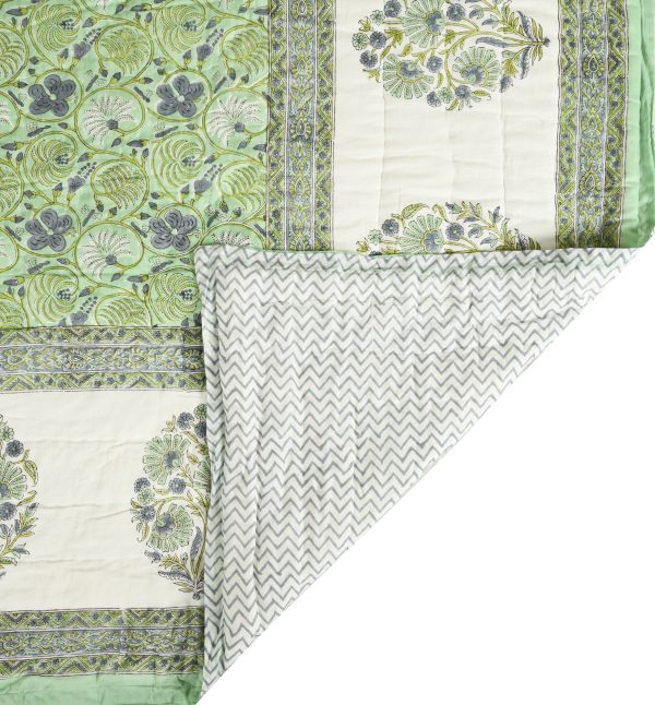 Daffodil Block Printed Cotton Quilt - Image 2